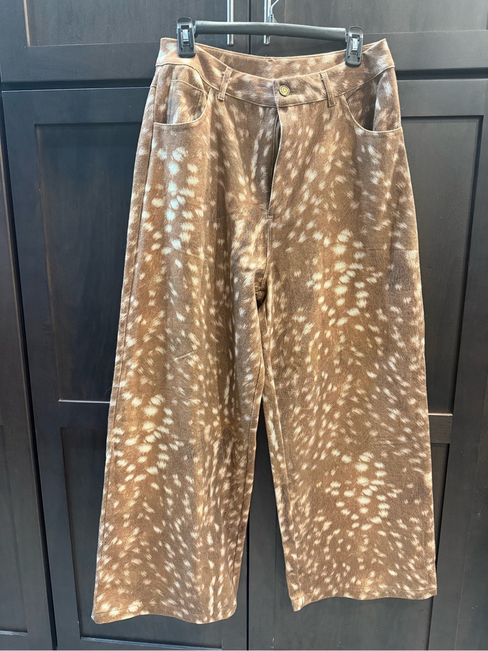 Women’s Cider mid-rise wide-leg “deer” print jeans